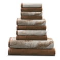 thumbnail image 1 of Marble Effect 100% Combed Cotton 500 GSM 10-Piece Towel Set, 2 Bath, 4 Hand, and 4 Face Brown, 1 of 2