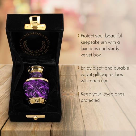 Marble Elegance Purple Urns for Cremation Ashes Large Urn XL or Small Keepsake Urns for Human Ashes & Urns for Human Ashes for Home or Burial Small Urns for Human Ashes
