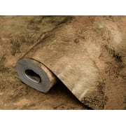 Marble Embossed Wallpaper, Rich Textured Brown Color Roll, 41.7”W X 393”H 113.8 sq ft