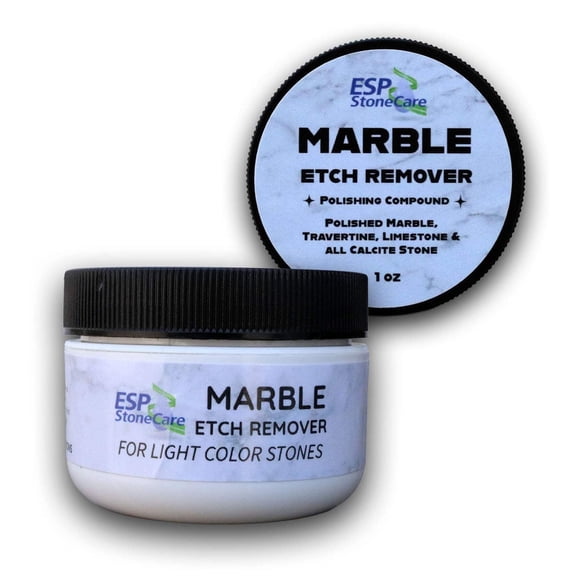 Marble Etch Remover Polishing Powder Restores Light Etches on Marble, Travertine, Limestone & Calcite Stones Easy DIY Use No Special Tools, 1 oz. for Small Areas