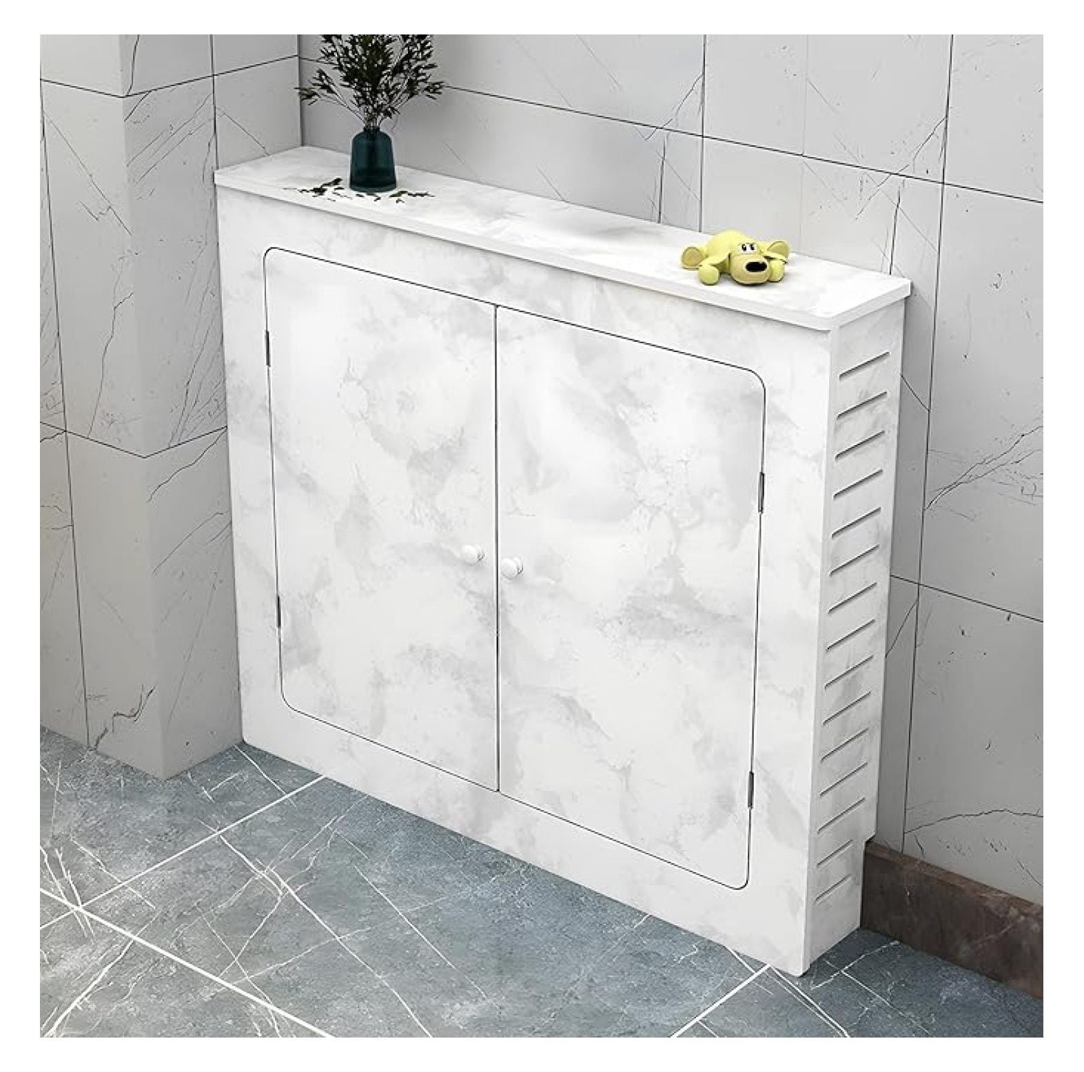 Marble Finish Radiator Cover, Radiator Covers for Home with Doors ...