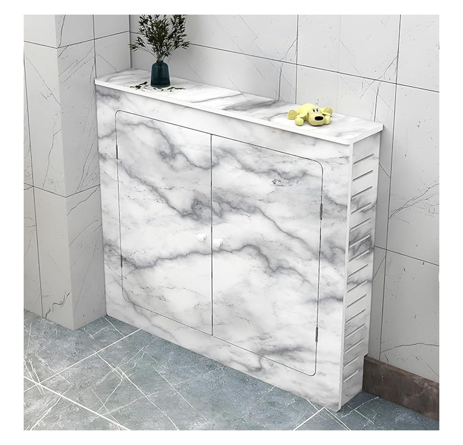 Marble Powder Radiators Marble Finish Radiator Cover, Radiator Covers for Home with Doors ...