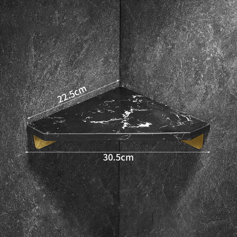 Marble Floating Wall Shelf Punch-free Corner Shower Bathroom Storage ...