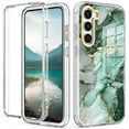 thumbnail image 1 of Marble Floral Pattern Case for Samsung Galaxy S23, Soft Silicone Shockproof Clear Bumper Slim Fit Cover with Screen Protector MagSafe Wireless Charging Lens Protection Case,Green Marble, 1 of 8