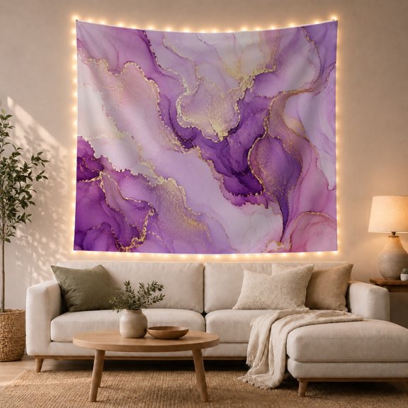 Marble Fluid Main with Dynamic Swirling Irregular Organic, Mystical Fantasy for Space Lovers, Galaxy Room Decor, Housewarming Gift, Tapestry Wall Hanging for Bedroom and Dorm