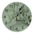 thumbnail image 1 of Marble Fluid Texture Pink Wall Clocks Silent Living Room Decoration Round Wall Clock Home Bedroom Kitchen Wall Decor Clocks（10 Inch）, 1 of 6