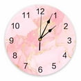 thumbnail image 1 of Marble Fluid Texture Pink Wall Clocks Silent Living Room Decoration Round Wall Clock Home Bedroom Kitchen Wall Decor Clocks（12 Inch）, 1 of 6