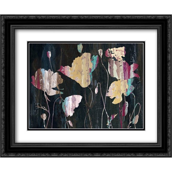 Marble Garden 2x Matted 24x20 Black Ornate Framed Art Print by Jing, Jin