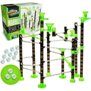 Marble Genius Marble Rails Super Set 325 Piece Marble Run 45 Marbles, 30+ Rail Pieces, 12 Base Pieces, and More, with Free Online App -Color Instructions, Recommended for Kids 8 and Up