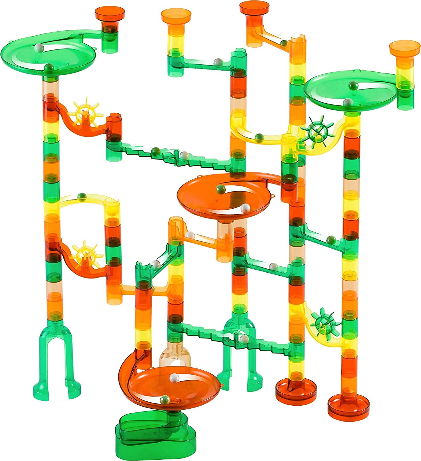 Marble Genius Marble Run Dinosaur Starter Set - 130 Complete Pieces + Free  Instruction App (80 Translucent Marbulous Pieces + 50 Glass Marbles)