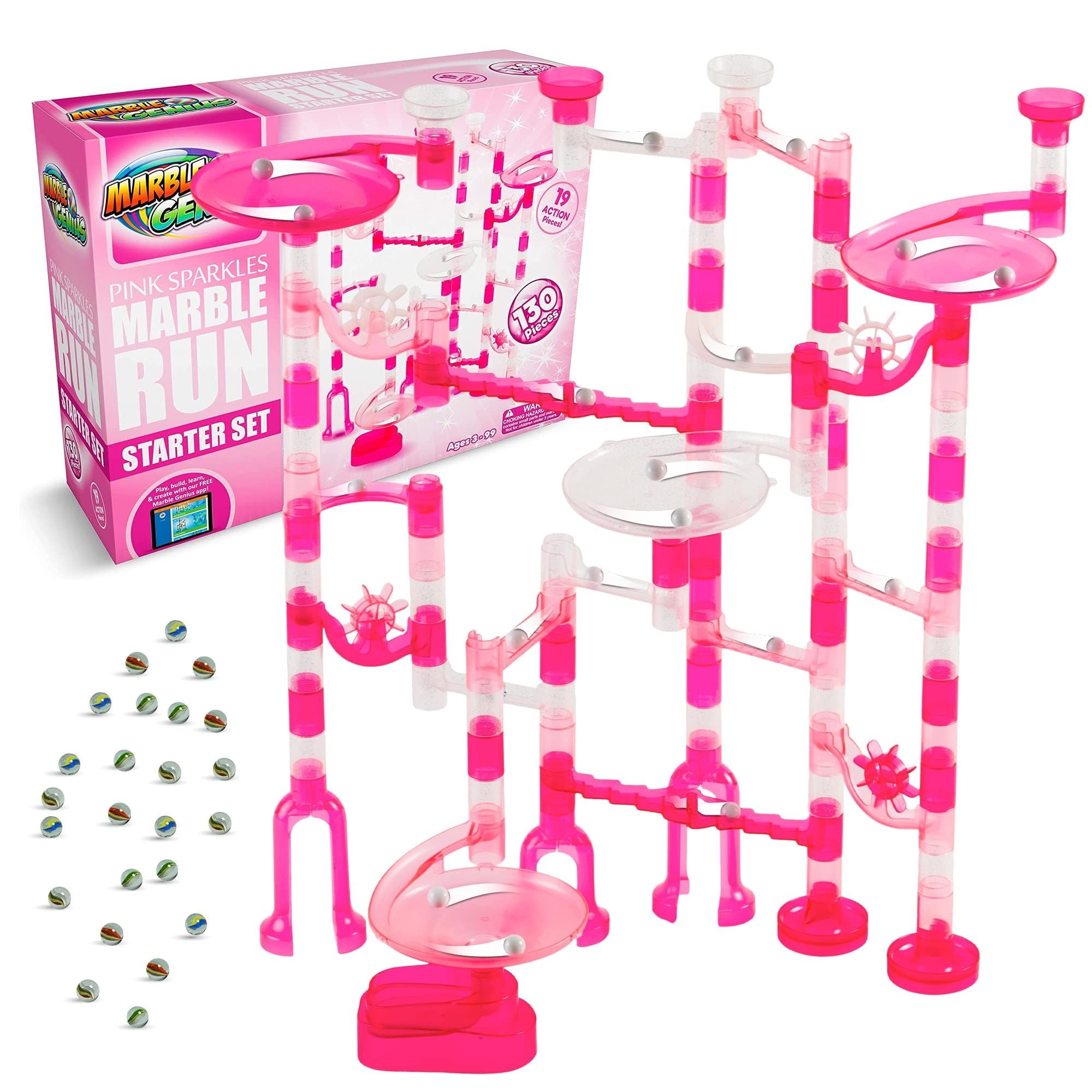MASU★MARBLE GLITTERS Marble Genius Educational Marble Run Starter Set for Kids