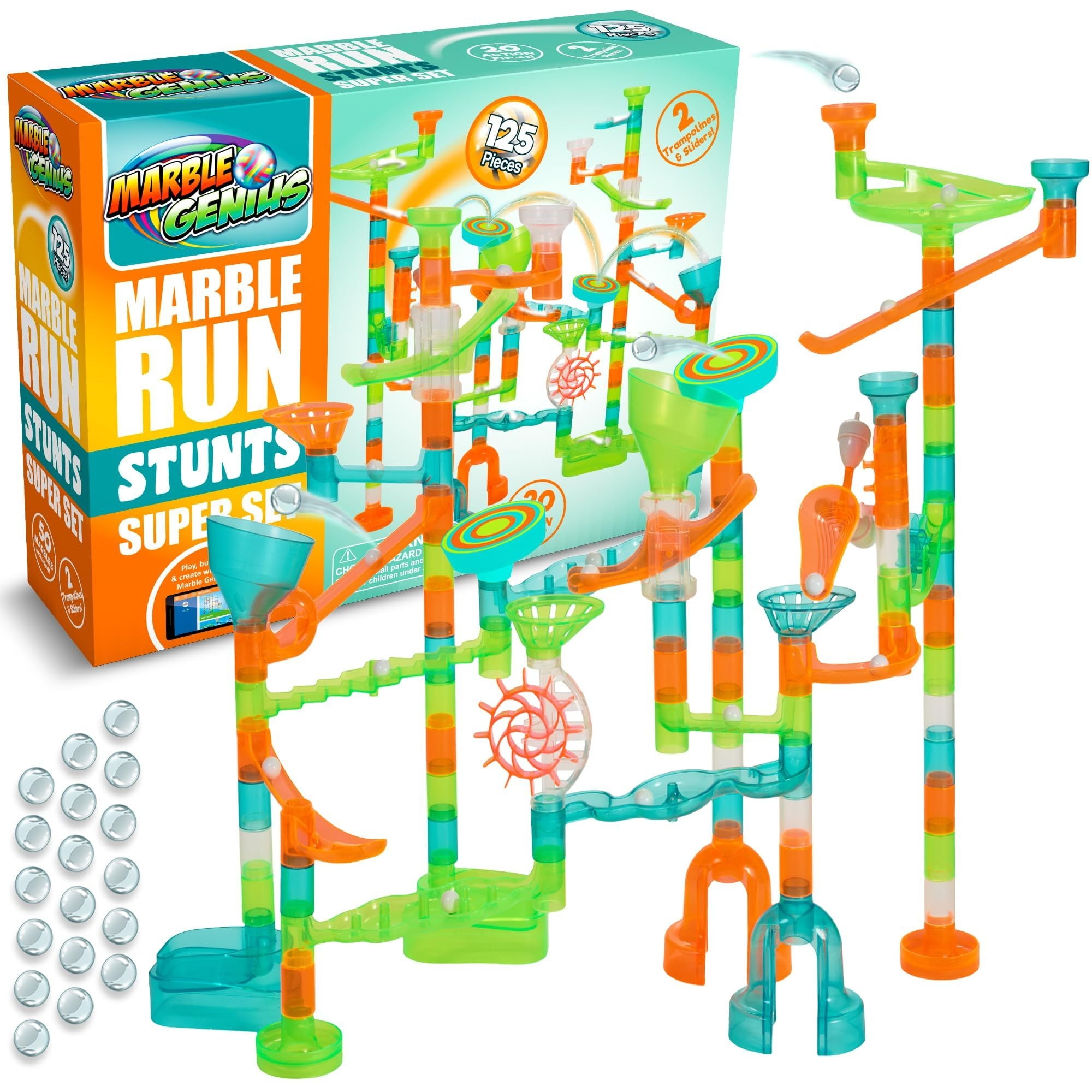 Marble Genius 125-Piece Multicolor STEM Engineering Marble Run Set
