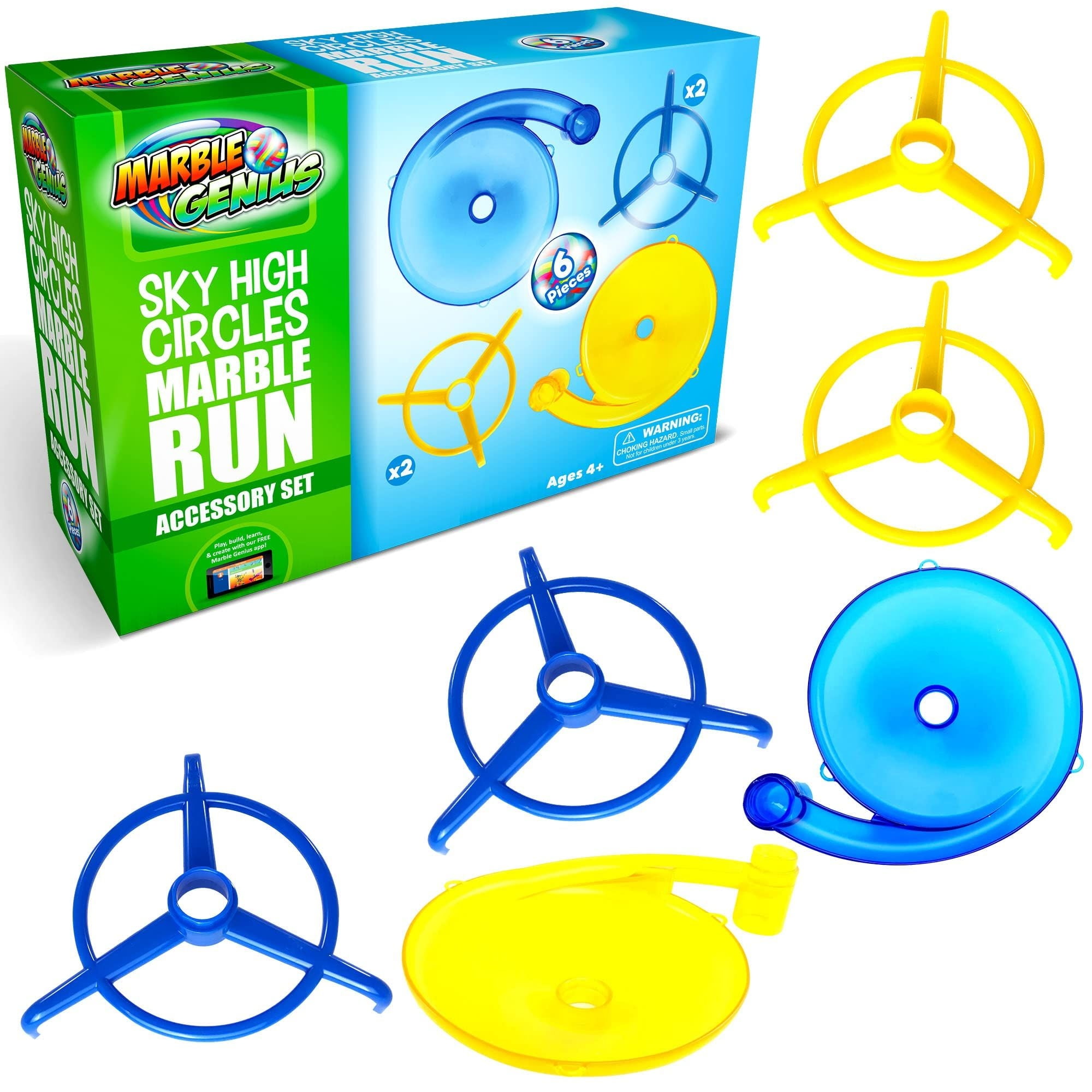 Marble Genius Sky High Circles Accessory Add-On Set - Take Your Marble Run to the Next Level & Create a Gravity-Defying Track Race Thrills with 6 Pieces of Towering, Twisty-Turny Fun, Perfect Marble Genius Sky High Circles Accessory Add-On Set - Take Your Marble Run to the Next Level & Create a Gravity-Defying Track Race Thrills with 6 Pieces of Towering, Twisty-Turny Fun, Perfect