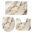 thumbnail image 1 of Marble Gold Bath Mat 3 Piece Bathroom Rug Set, Abstract Luxury Wave Gold Marbling Modern Non Slip Bath Rug Contour Mat and Toilet Lid Cover, Absorbent Shower Mats Soft Bath Rugs and Mats Sets, 1 of 8