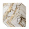 thumbnail image 1 of Marble Gold Cloth Napkins, Abstract Luxury Wave Gold Marbling Modern Washable and Reusable Dinner Napkins Set of 6, Table Napkin for Kitchen Party Birthday Wedding Hotel Housewarming 20"x20", 1 of 8