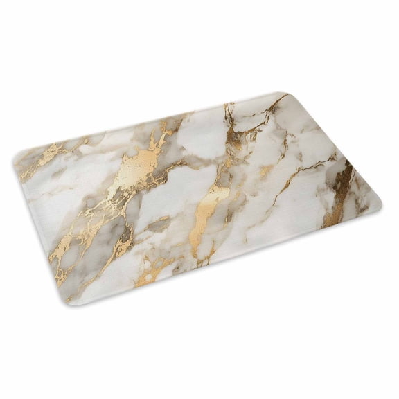 Marble Gold Doormat Outdoor Entrance 18"x30", Abstract Luxury Wave Gold Marbling Modern Absorb Moisture Dirt Door Mats, Non-Slip Rubber Backing Floor Mats Indoor, Low-Profile Front Door Rugs