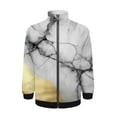 thumbnail image 1 of Marble Gold Foil Texture Jacket Men's Street Cool Long Sleeves Coat Personality Tops Oversized Zipper Jackets Male Clothes, 1 of 7