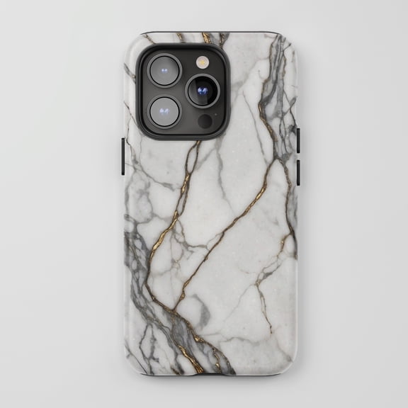 Marble Gold Veins For All iPhone Series Tough Phone Case Luxury Stone