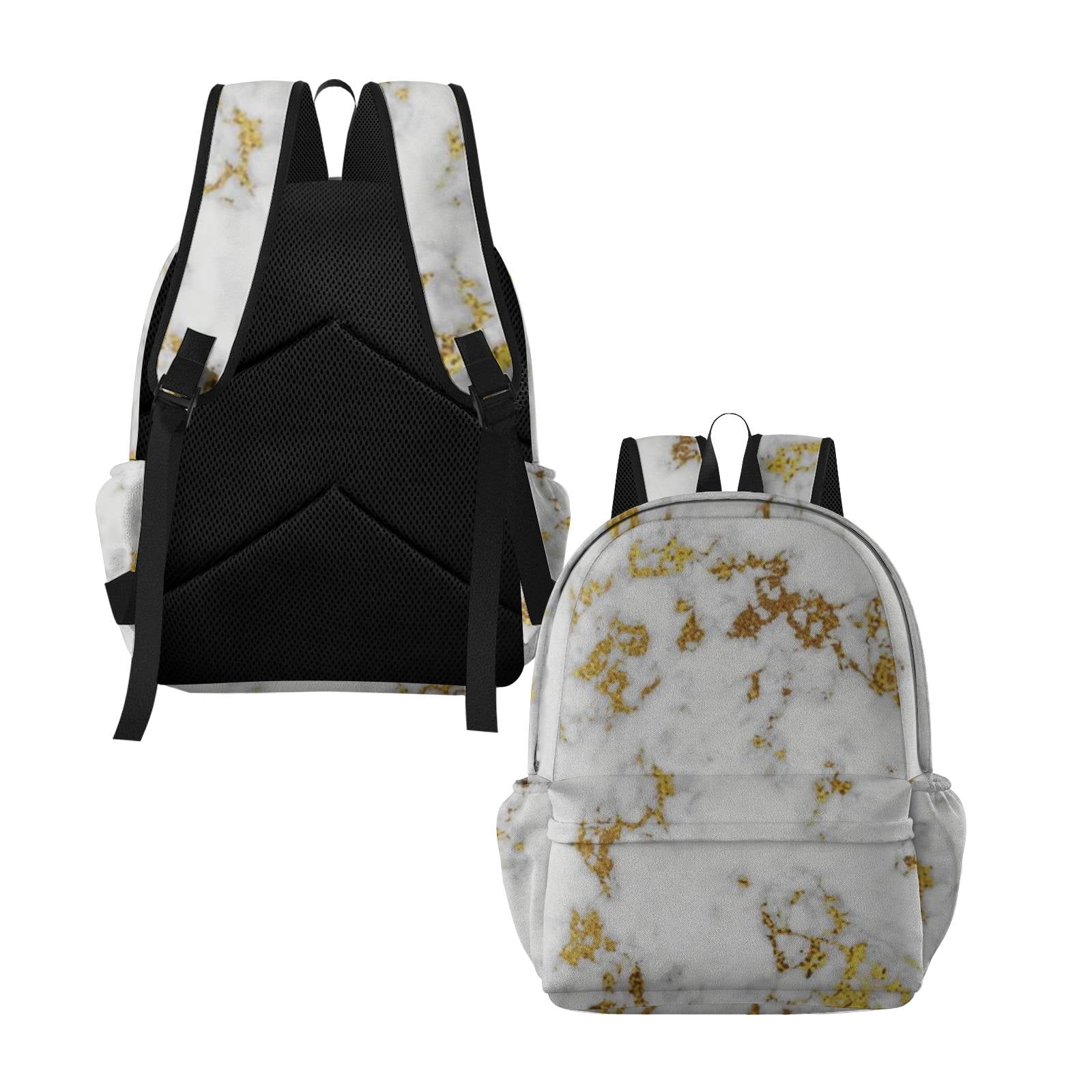 Marble Golden Texture Marble School Backpack Durable Polyester Bag with Unique and Stylish Golden Marble Design Perfect for Students Walmart