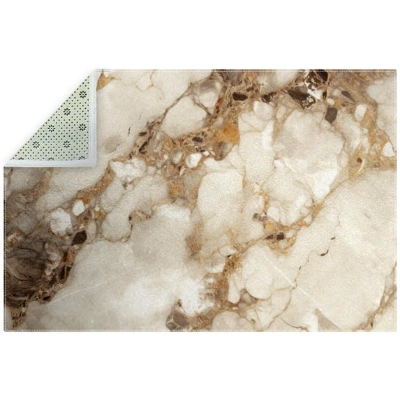 Marble Gray Polyester Door Mat - Indoor Outdoor Entry Mat for Dirt Right-Angle Mat for Home or Office Use - 24 x 36 inches