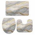 thumbnail image 1 of Marble Grey Bath Mat 3 Piece Bathroom Rug Set, Modern Gold Luxury Neutral Texture Non Slip Bath Rug Contour Mat and Toilet Lid Cover, Absorbent Shower Mats Soft Bath Rugs and Mats Sets, 1 of 8