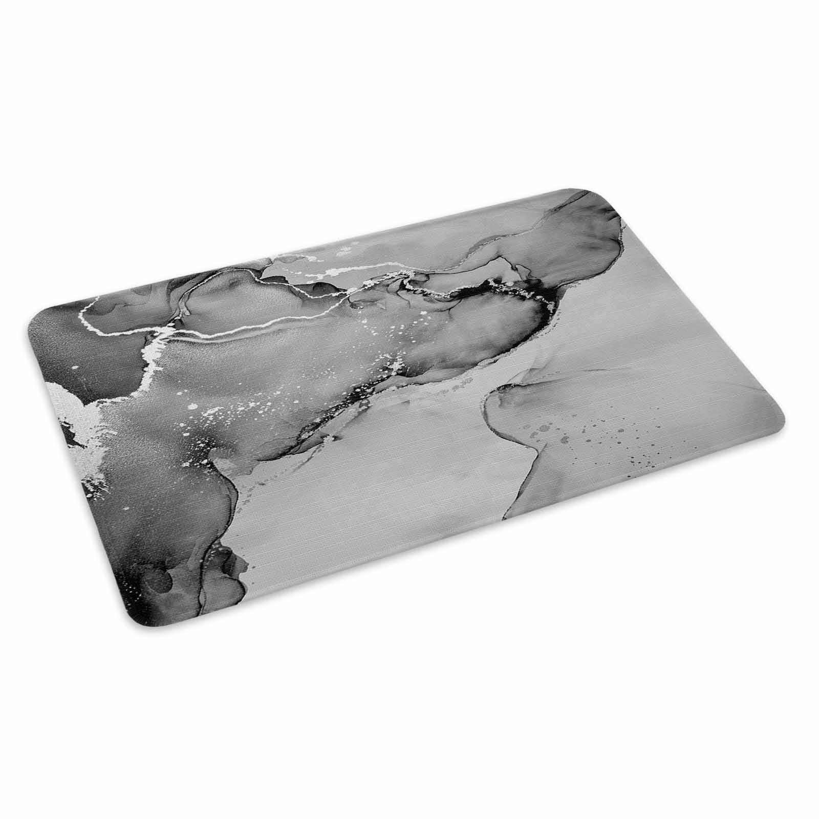 Marble Grey Doormat Outdoor Entrance 18"x30", Modern Abstract Ink Painting Luxury Absorb Moisture Dirt Door Mats, Non-Slip Rubber Backing Floor Mats Indoor, Low-Profile Front Door Rugs