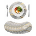 thumbnail image 1 of Marble Grey Round 15 Inch Placemats Set of 8, Modern Gold Luxury Neutral Texture HeatResistant Non Slip Place Mats for Dining Table, Wipeable Braided Kitchen Table Mats for Housewarming, 1 of 9