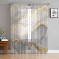 thumbnail image 1 of Marble Grey Sheer Curtains 72 Inch Length 2 Panels Set for Living Room/Bedroom, Modern Gold Luxury Neutral Texture Semi Curtain Sheers Drapes Rod Pocket Curtains Window Treatment Set 52''x72''x2, 1 of 7