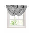 thumbnail image 1 of Marble Grey Sheer Waterfall Valance Curtains for Window, Modern Abstract Ink Painting Luxury Rod Pocket Sheer Topper Swag Curtains for Living Room, Kitchen 38.5"W x 47.2"L, 2 Panels, 1 of 7