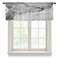 thumbnail image 1 of Marble Grey Valance Curtains for Kitchen/Living Room/Bathroom/Bedroom Window, Rod Pocket Small Topper Half Short Window Curtains Voile Sheer Scarf, Modern Abstract Ink Painting Luxury 42"x18", 1 of 8