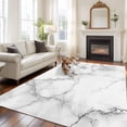 thumbnail image 1 of Marble Grey White Area Rug 5x7 FT, Non Slip Bedroom Throw Carpet, Cracked Rock Greyscale Fake Stone Washable Soft Floor Carpet Non-Shedding Rug for Dining Room Bedside Classroom Desk, 1 of 9