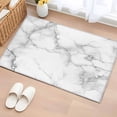 thumbnail image 1 of Marble Grey White Bathroom Mats 2x3 FT, Non Slip Small Kitchen Mat, Cracked Rock Greyscale Fake Stone Washable Soft Backed Front Door Throw Rugs Non-Shedding Indoor Outdoor Doormat for Entryway Sink, 1 of 8