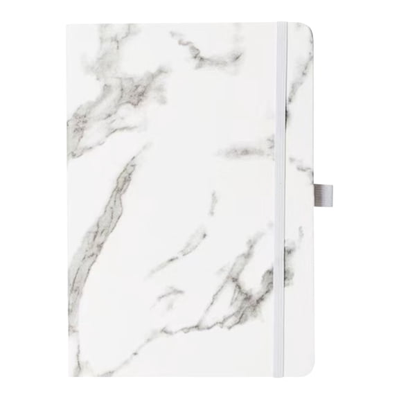 Marble Hardcover Lined Journal, 8.27"x5.51", 96 Pages, White & Ivory Paper, 2 Ribbon Bookmarks, Lay-Flat