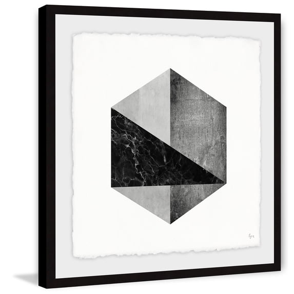Marble Hexagon Framed Painting Print