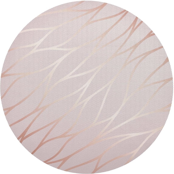 Marble with Imitation Rose Gold Round Placemat Set of 6, Non-Slip Heat Resistant & Waterproof Plate Pads for Dinner Table Table Placemats, 15.4 in Home Decor