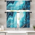 thumbnail image 1 of Marble Kitchen Curtains Blue Gold Window Curtains and Valances Set 36 Inch, Abstract Texture Art Rod Pocket Short Tier Curtain, Modern Luxury Small Curtains for Kitchen Decor, 1 of 6