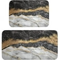 thumbnail image 1 of Marble Kitchen Mat 2 Pcs Anti Fatigue Black Gold Marble Kitchen Floor Mat Washable Water Absorbent Marble Look Kitchen Rugs for Bathroom Laundry Sink Kitchen Standing Mat, 1 of 6