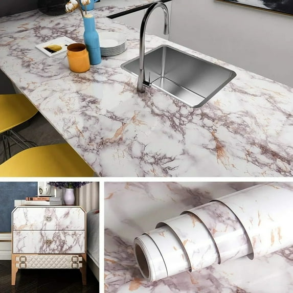 Marble Kitchen Oil-Proof Film Stove Waterproof Moisture-Proof Self-Adhesive Wallpaper Countertop Cabinet Renovation Tile Sticker