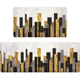 thumbnail image 1 of Marble Kitchen Rugs Sets of 2, Gold Black Non Slip Washable Kitchen Mats Cushioned Anti Fatigue, Comfort Floor Standing Mats for Kitchen Home Sink Office Laundry, 18'''' x 30''''+18'''' x 48'''', 1 of 6