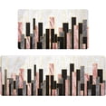 thumbnail image 1 of Marble Kitchen Rugs Sets of 2, Pink Black Non Slip Washable Kitchen Mats Cushioned Anti Fatigue, Comfort Floor Standing Mats for Kitchen Home Sink Office Laundry, 18'''' x 30''''+18'''' x 48'''', 1 of 6