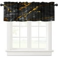 thumbnail image 1 of Marble Kitchen Valances Window Curtain,Abstract Black Grey Gold Marble Pattern Curtain Valances for Bedroom Bathroom Living Room Cafe,52x18 inch, 1 of 6