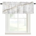 thumbnail image 1 of Marble Kitchen Valances for Windows, Small Valance Curtains Rod Pocket Window Treatments Grey Golden Crack Minimalistic Abstract Window Valances for Living Room Bathroom Bedroom 60"x14", 1 of 9