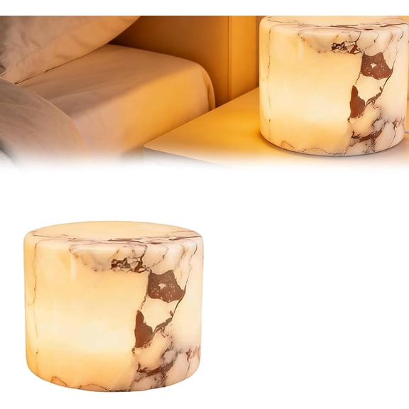Marble Lamp Night Light Touch Bedside Table Lamp, Dimmable Eye-Caring Marble Touch Light, Type C Rechargeable Motion Tap Onyx Light, Luxury Stone Touchs Lamps for Bedroom Living Room (1)