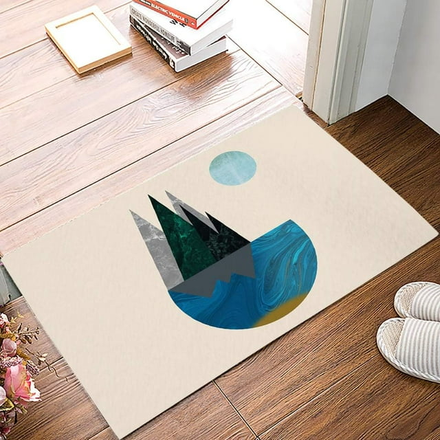 Marble Landscape Oil Painting Indoor Doormat NonSlip Front Door Mats