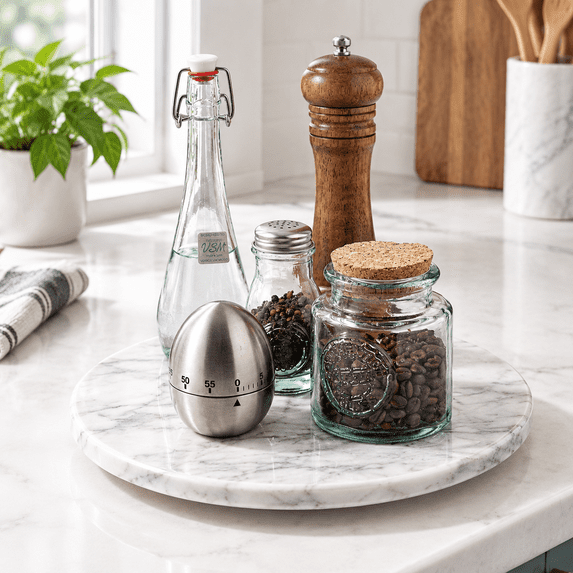 Turnadle Marble Lazy Susan 12