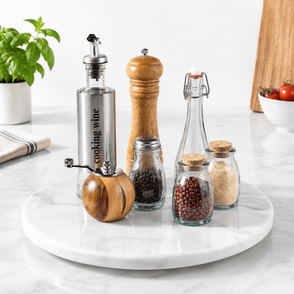 Turnadle Marble Lazy Susan 16 In Turntable Organizer For Cabinet Pantry Kitchen ...