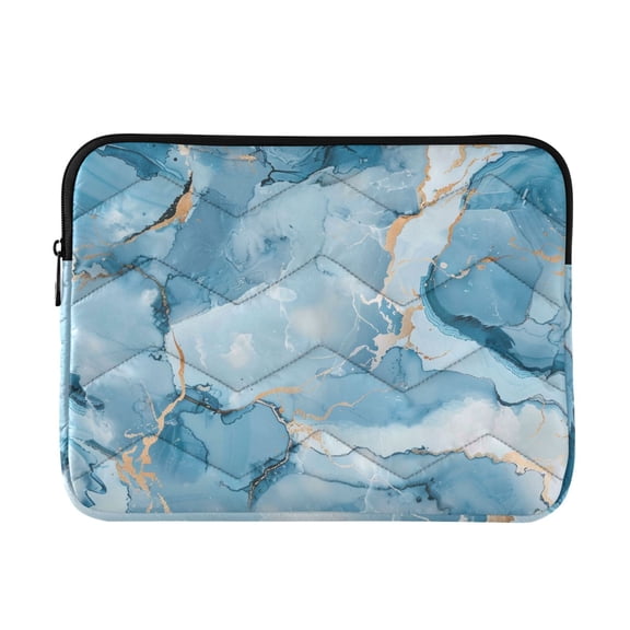 Marble Light Blue Gradient Quilted Laptop Protective Cases Computer Sleeves Tablet Bags Briefcases M