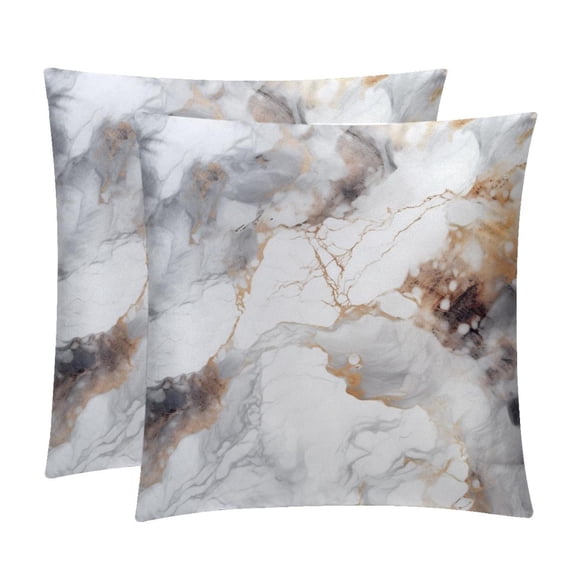 Marble Luxurious Velvet Throw Pillow Inserts with Unique Patterns - Set of 2 Chair Pillow Covers - Available in 16x16, 18x18, 20x20 Inches for All Occasions