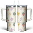 thumbnail image 1 of Marble Modern Geometric Flowers 30 Oz Tumbler with Handle Lid and Straw, Stainless Steel Double Walled Vacuum Insulated Cup, Cute Birthday Gifts Tumbler for Women Men Friends, 1 of 1