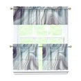 thumbnail image 1 of Marble Modern Geometric Flowers Abstract 3-Piece Kitchen Curtains Set Kitchen Curtains Sets with Valance for Windows Rod Pocket Machine Washable Kitchen Decor Decorations (54"x18"+2x27.5"x24"), 1 of 6